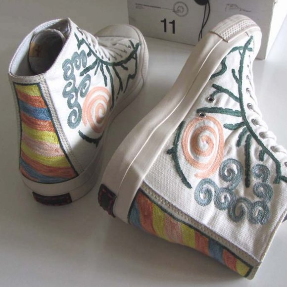 new VISVIM Skagway Canvas Embroidery high-top sneakers 11 - Picture 11 of 11